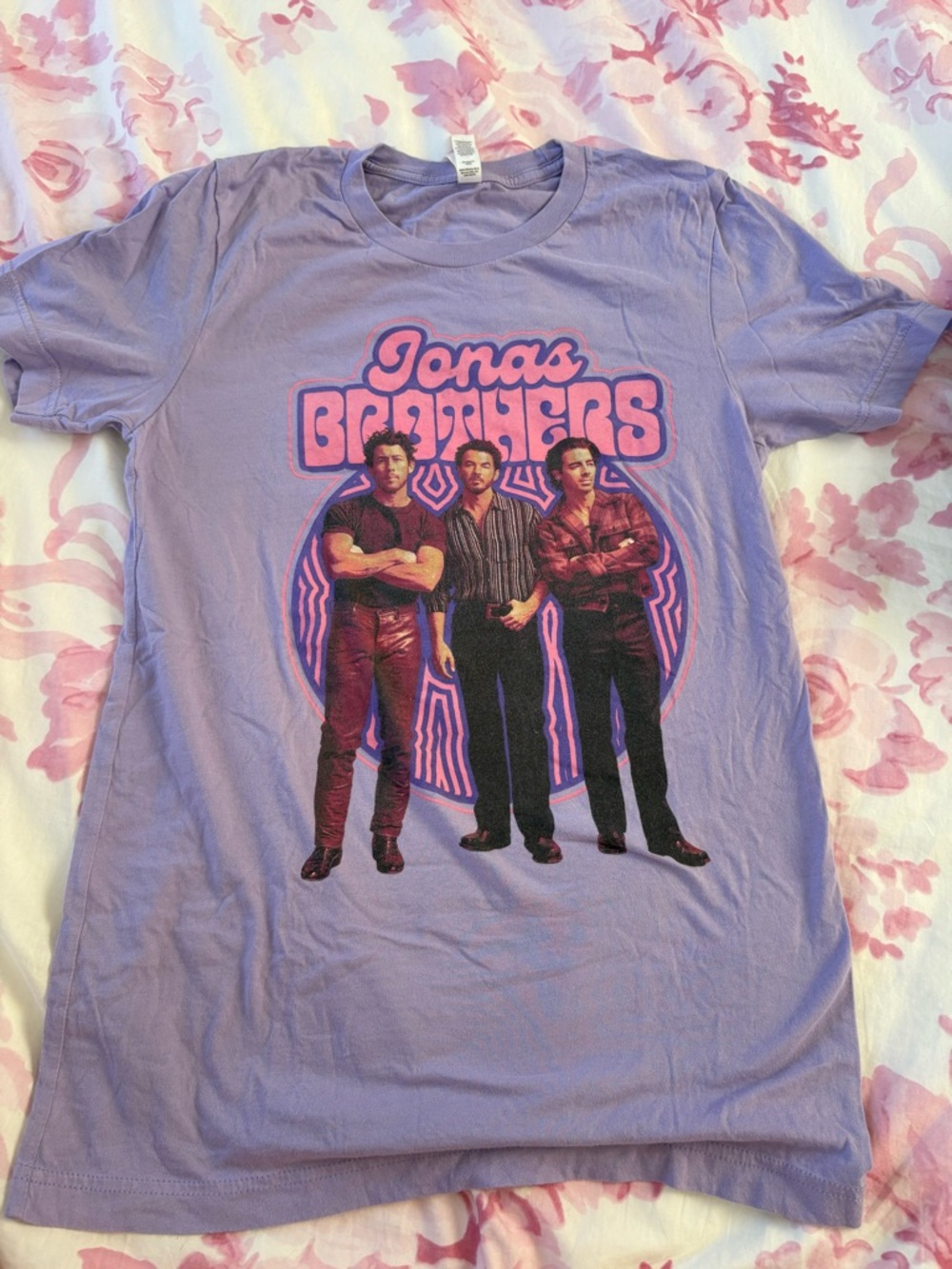The Jonas Brothers Tour purple merch T-shirt